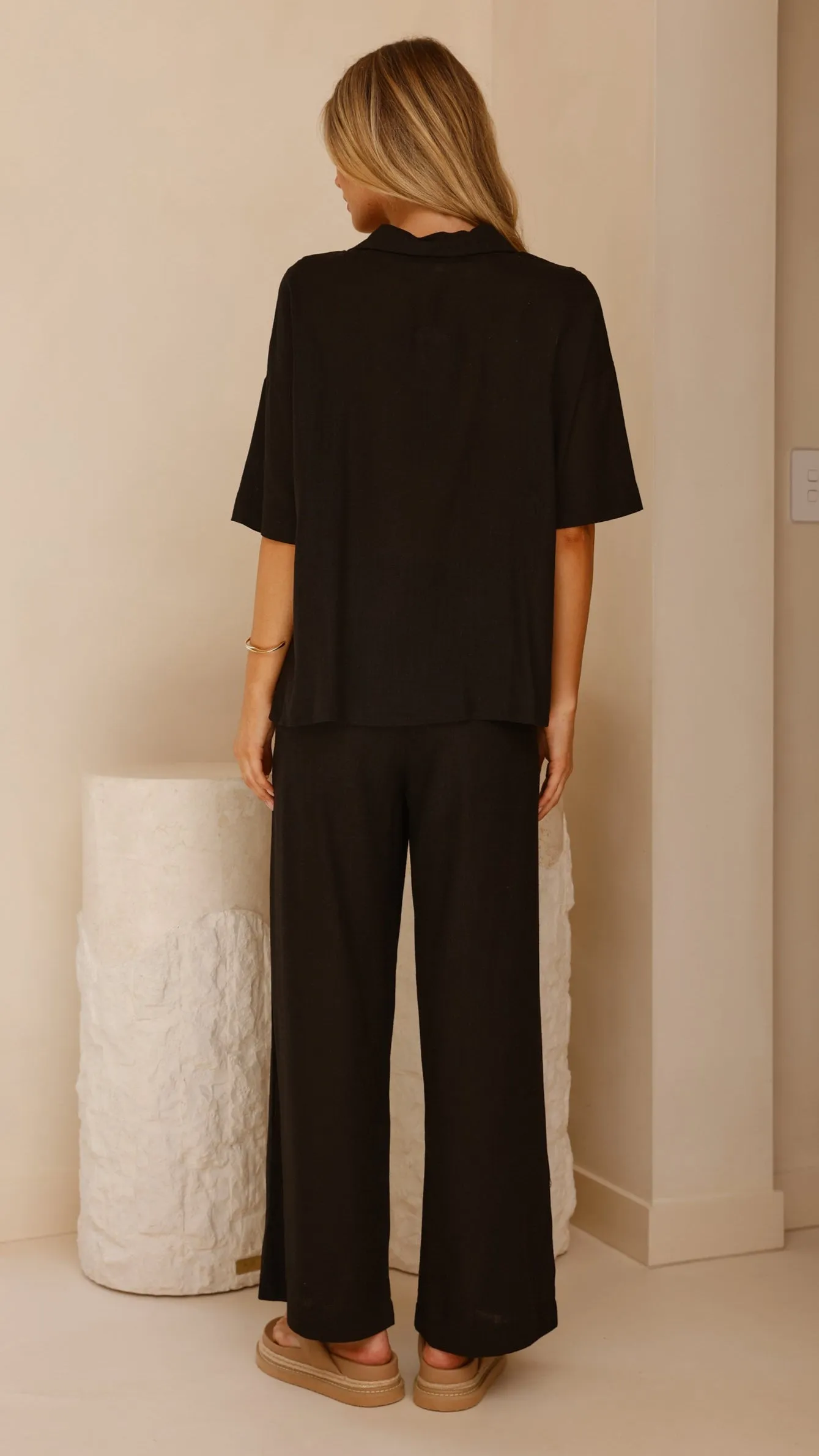 Lexi Linen Pants - Black