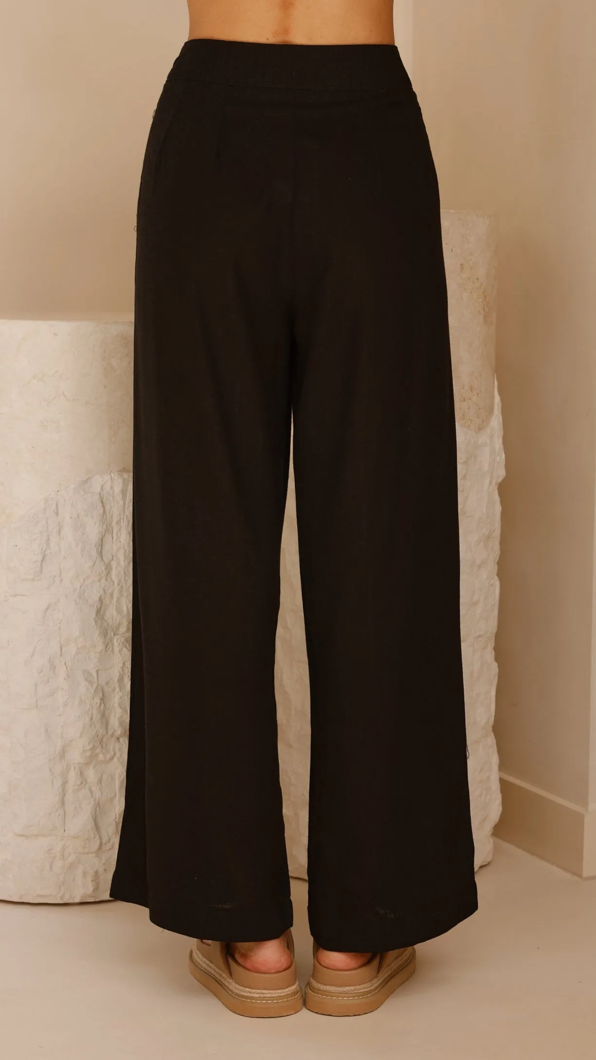 Lexi Linen Pants - Black
