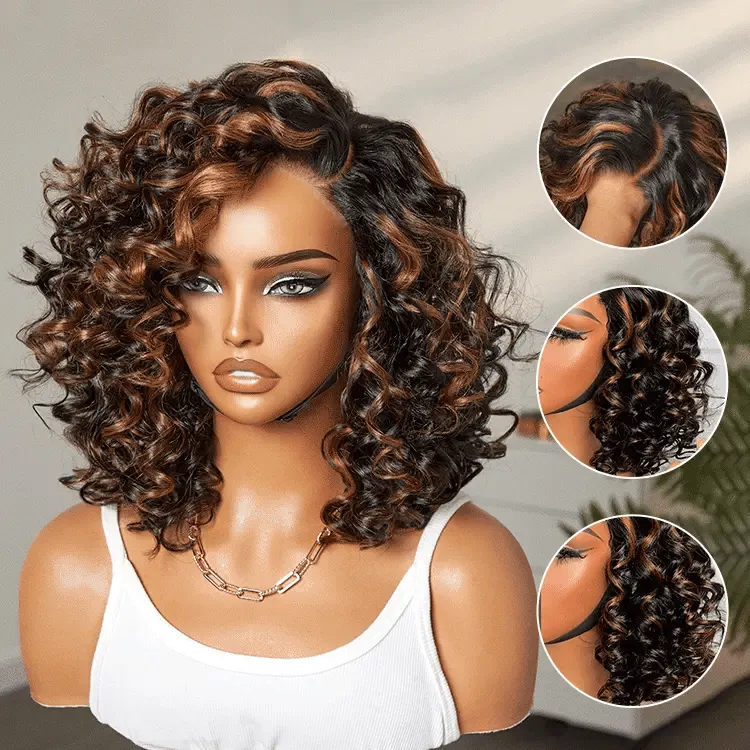 Luvme Hair Mature Bouncy Left C Part Loose Wave Glueless Minimalist HD Lace Wig Pre Cut Lace