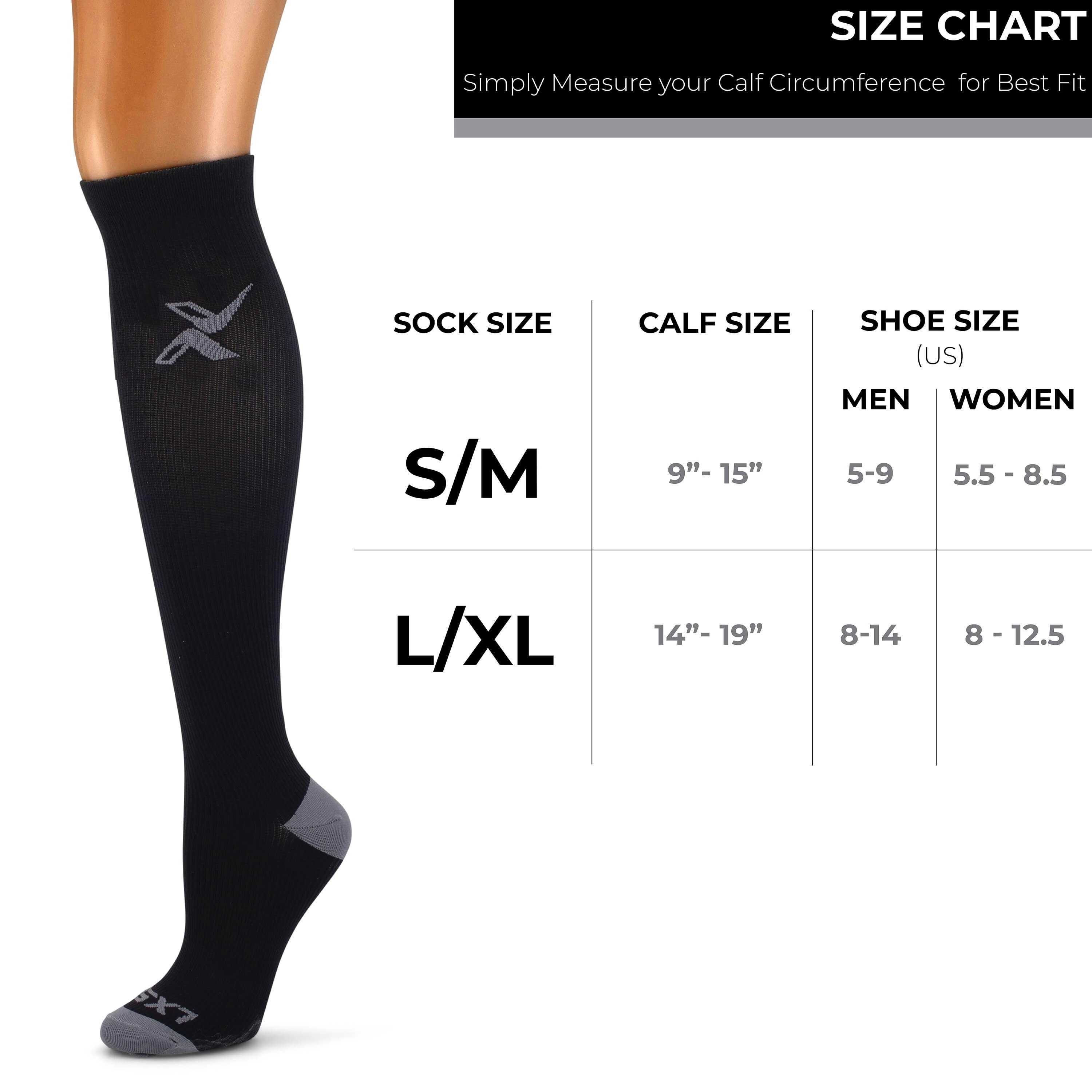 LxsGo ACTIVE Compression Socks for Men & Women 1 Pair Black