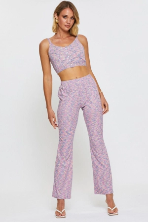 Multi Flare Pants Elastic Waist