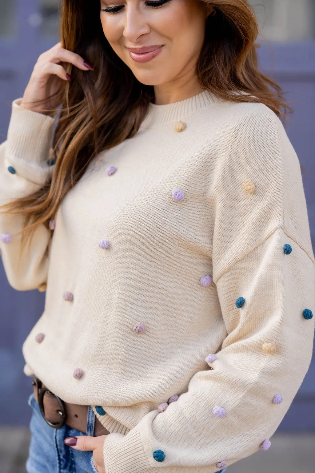 Pastel Poms Sweater
