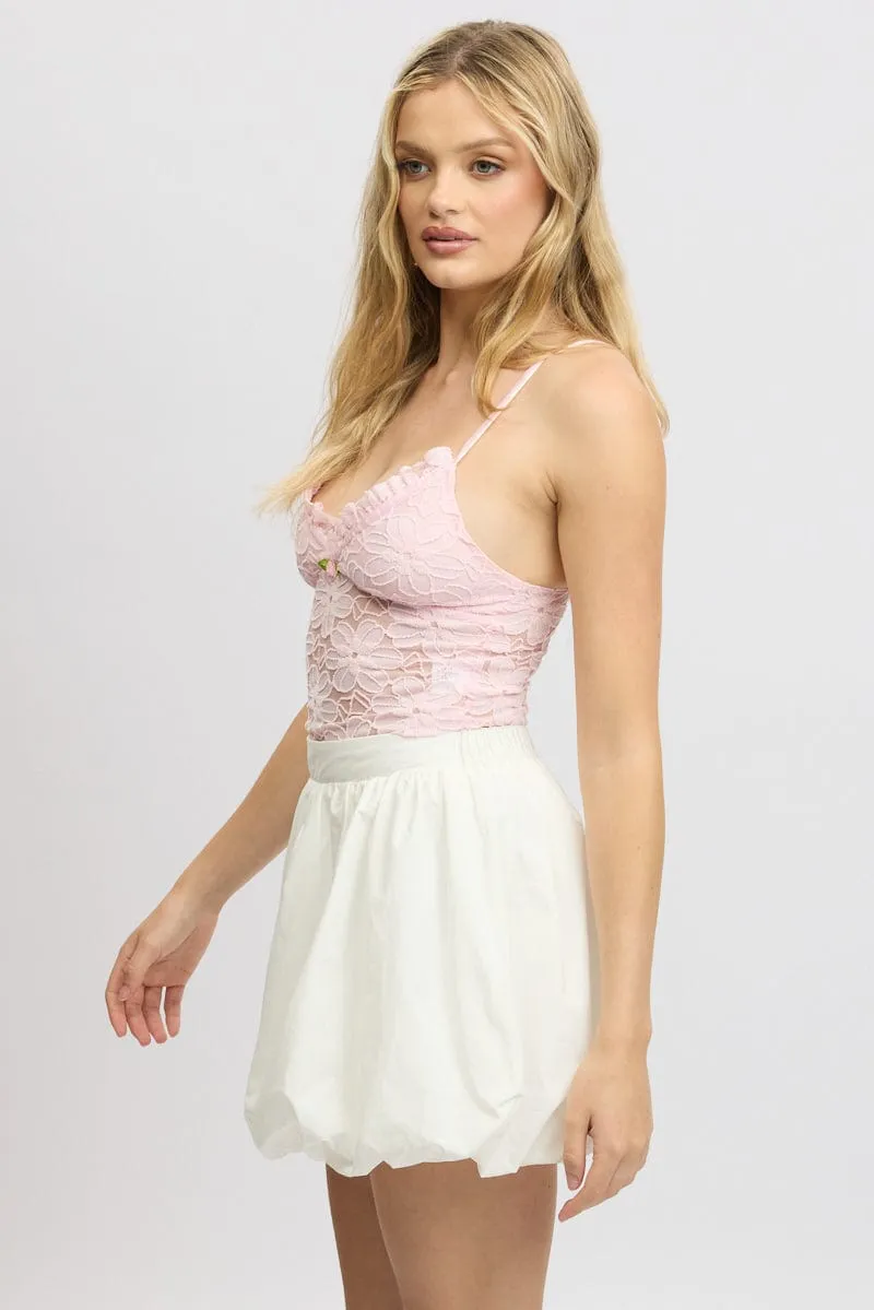 Pink Singlet Top Lace