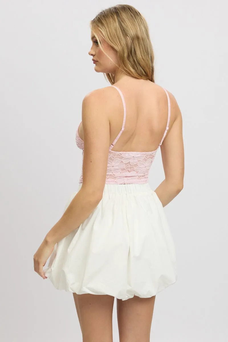 Pink Singlet Top Lace