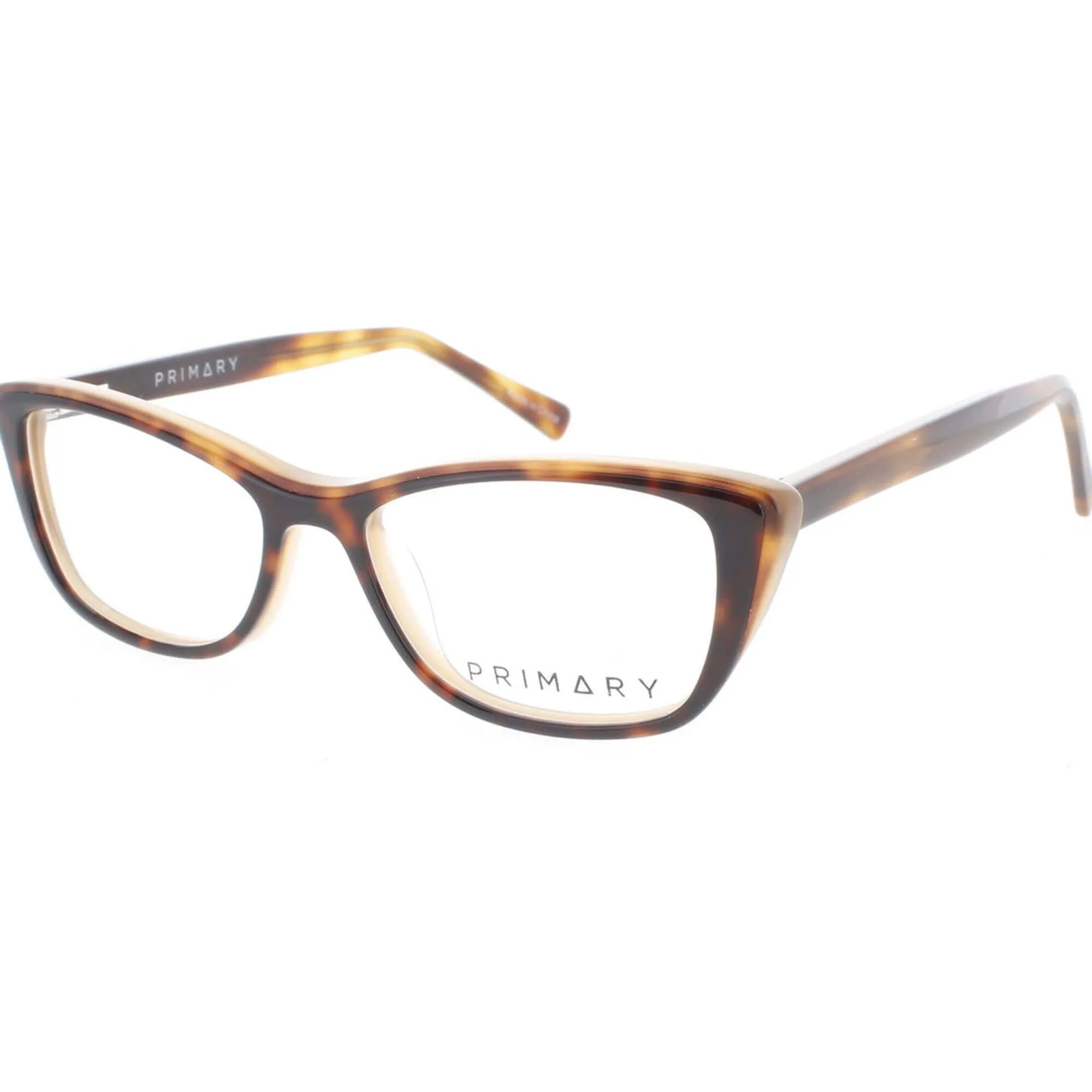Primary Kid's Eyeglasses - Demo Lens Plastic Cat Eye Full Rim Frame | Pk134 Tortoise