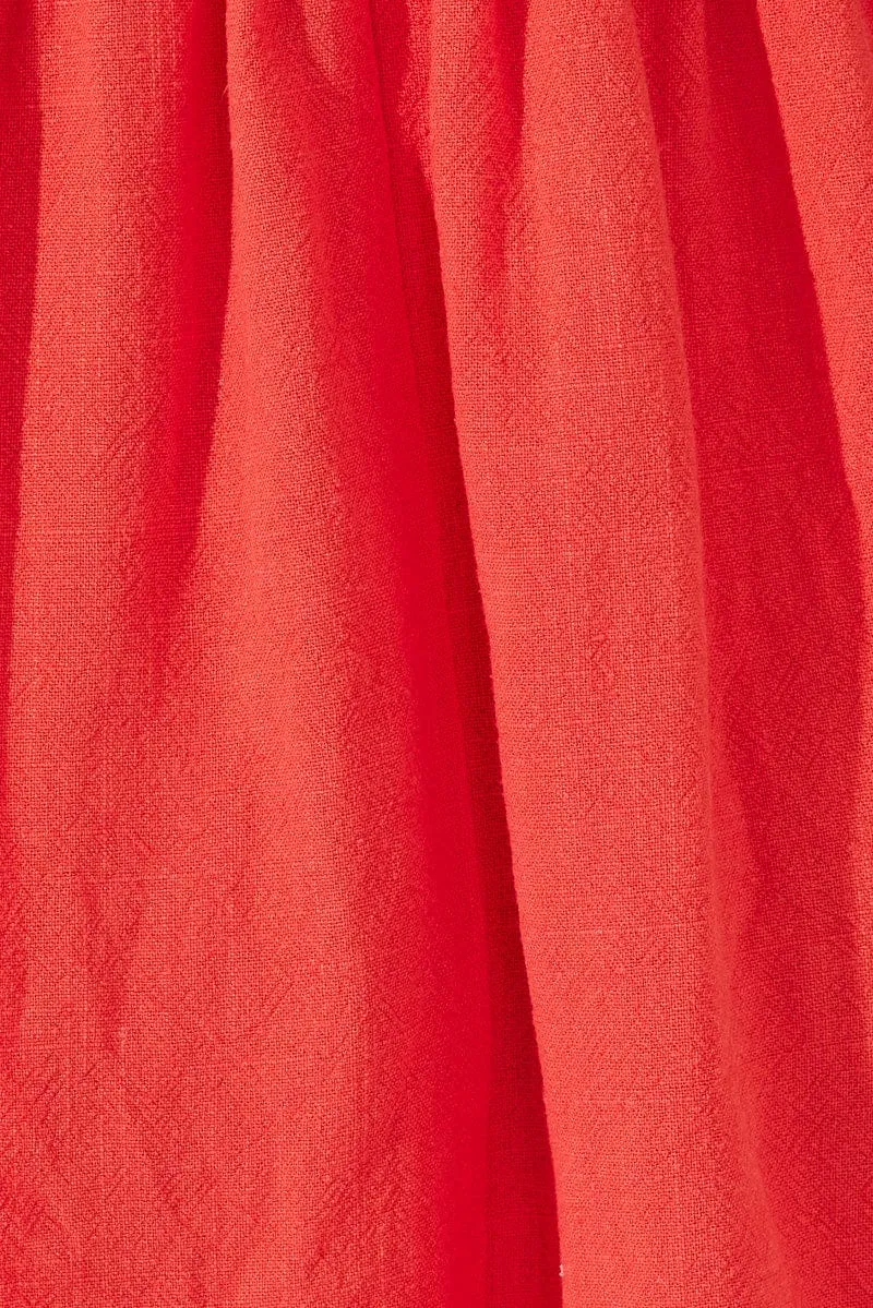 Red Fit And Flare Dress Sleeveless Mini