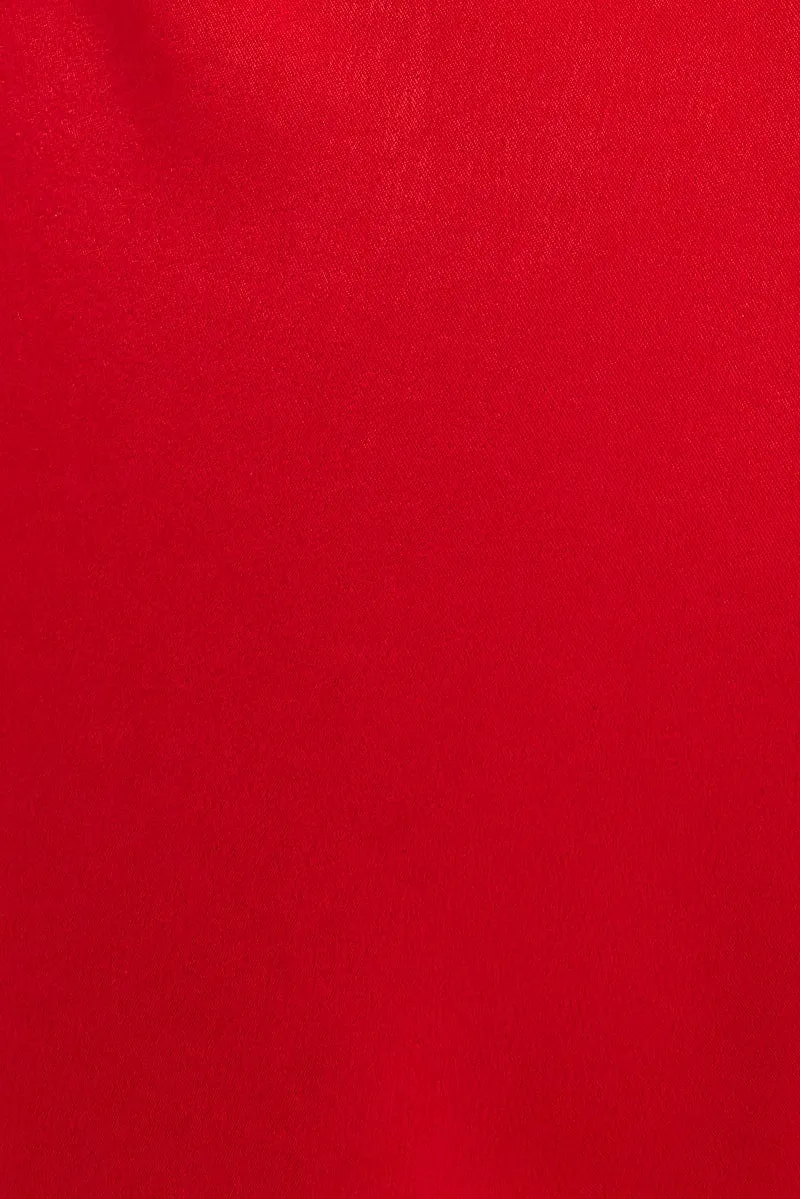Red Keyhole Jumpsuit Slinky Wide Leg