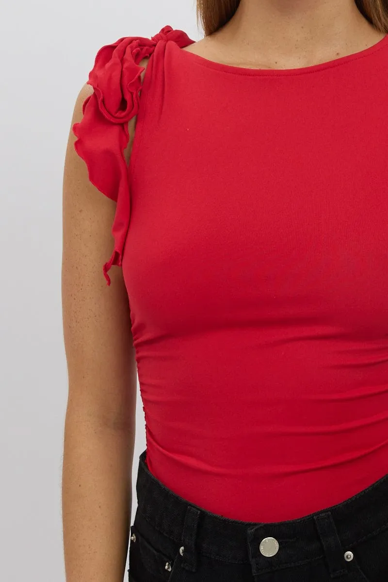 Red Ruffle Top Supersoft
