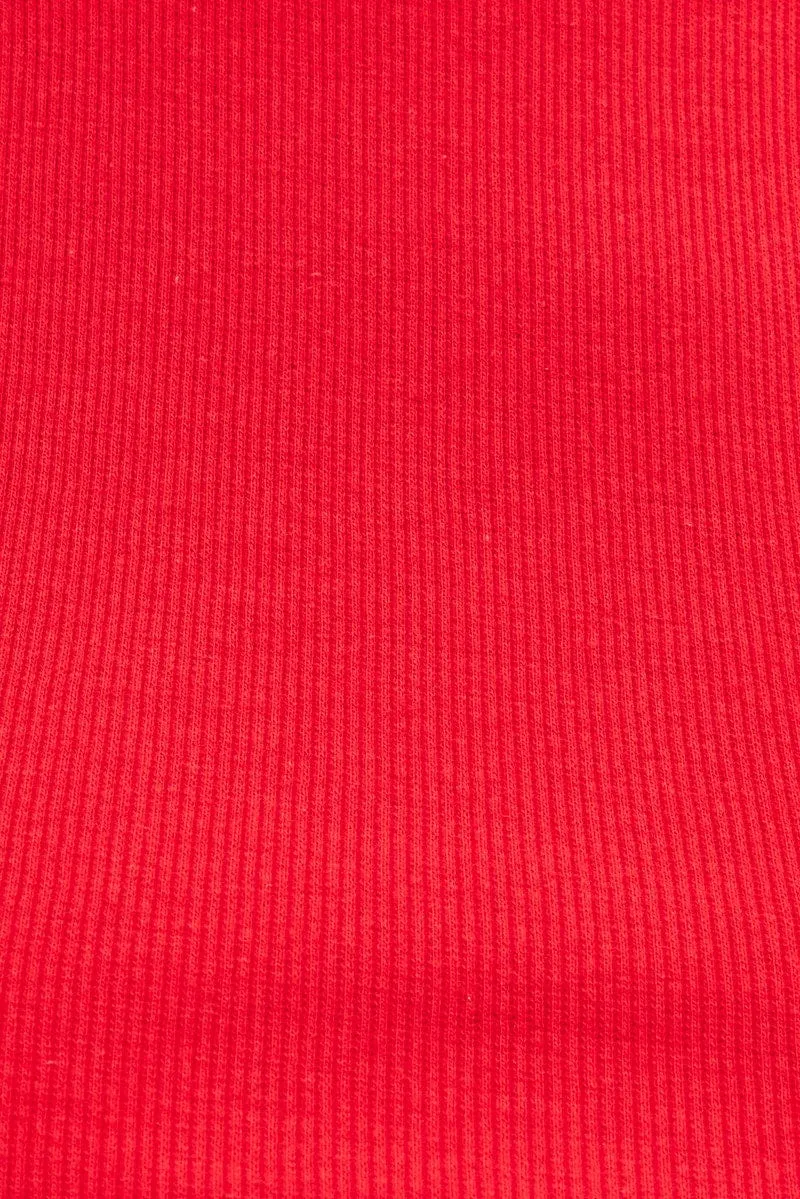 Red Tank Top Sleeveless Crew Neck
