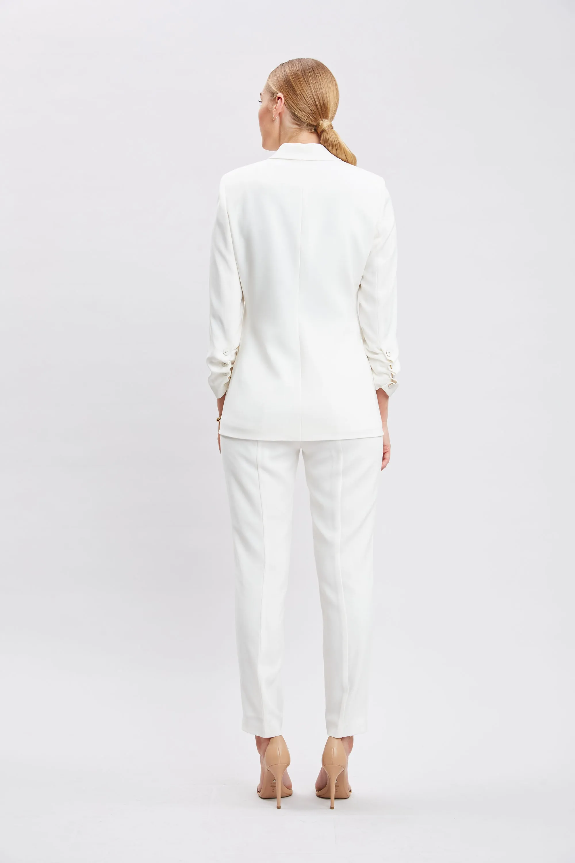 Ruched Sleeve Blazer