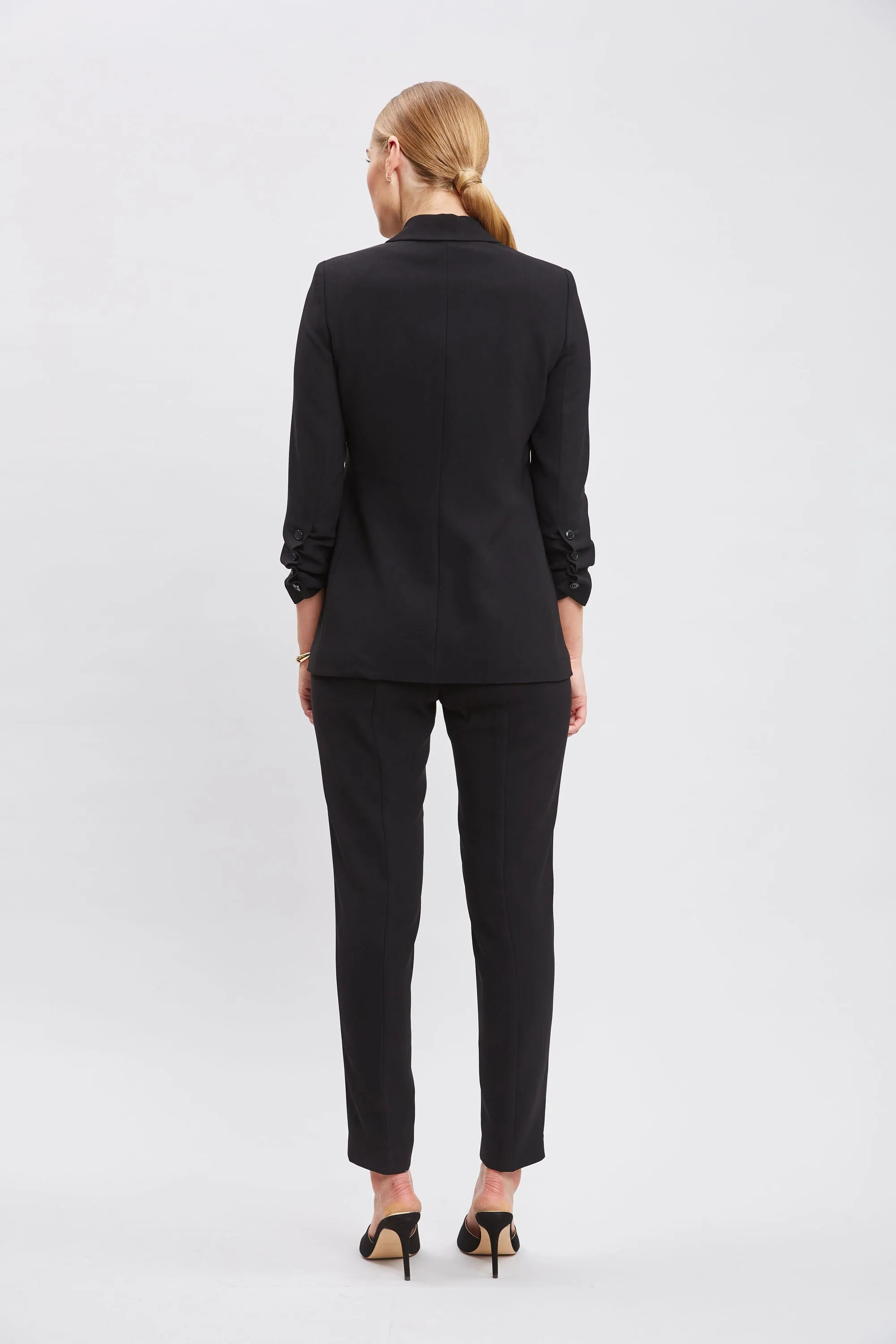 Ruched Sleeve Blazer