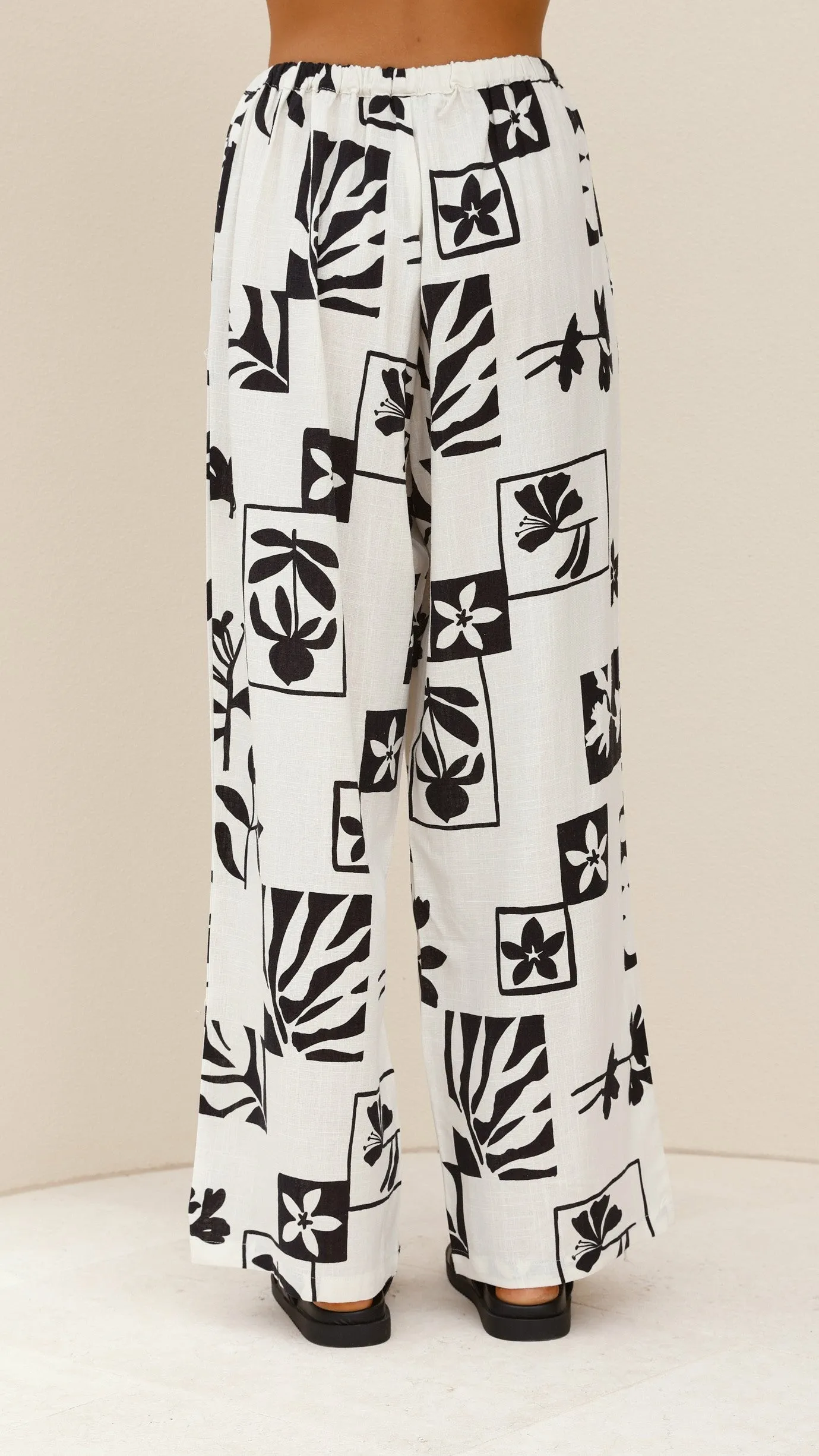 Samaya Pants - White/Black Print