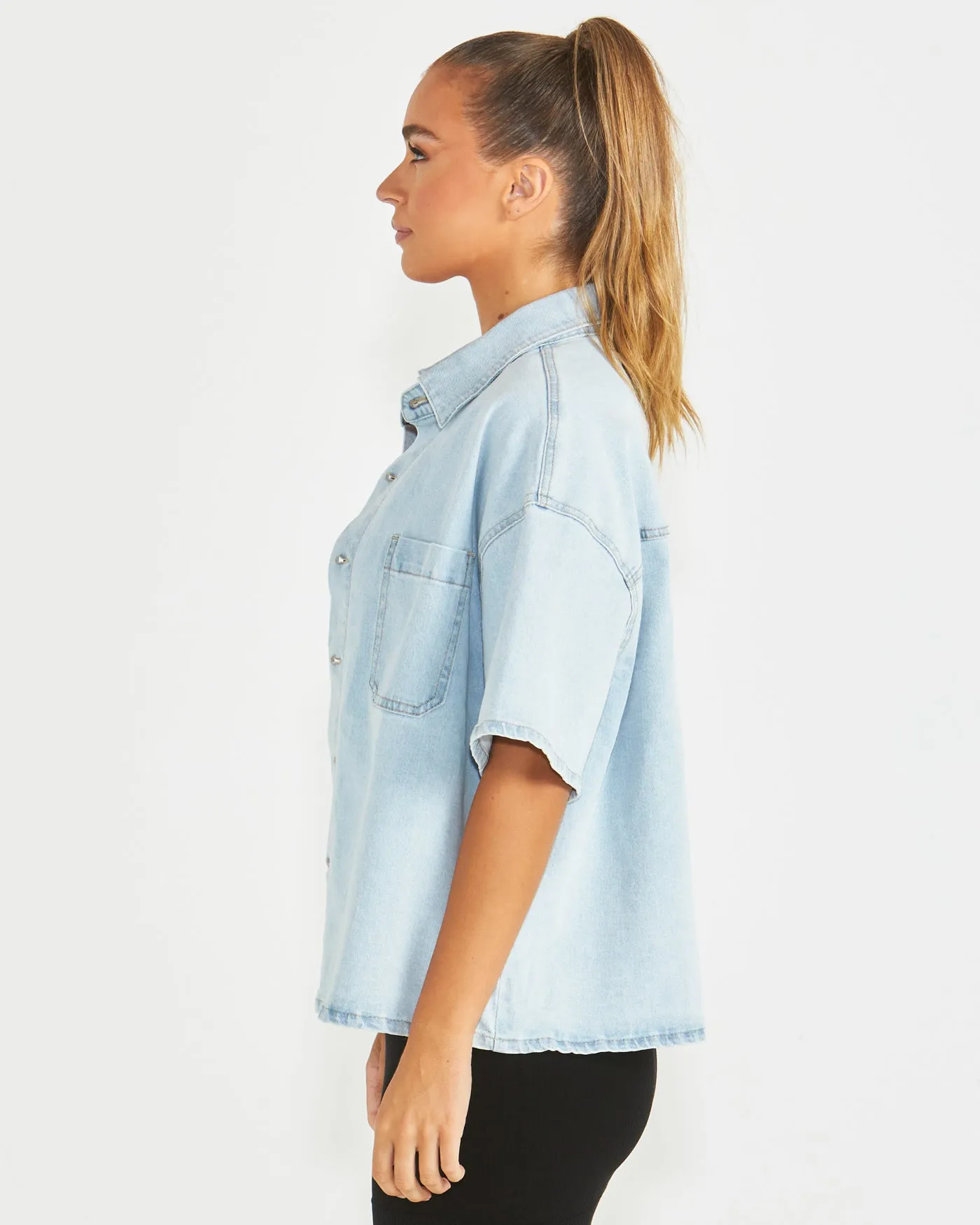 Sass Katrina Boyfriend Shirt Snow Wash