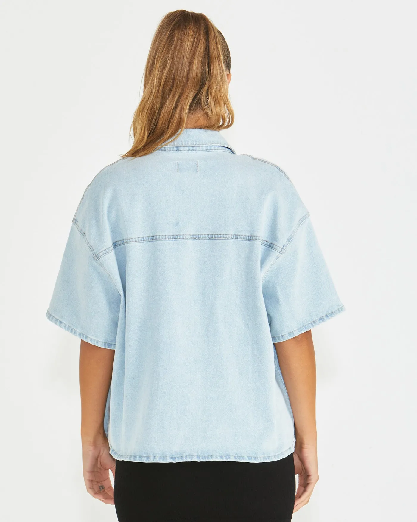 Sass Katrina Boyfriend Shirt Snow Wash