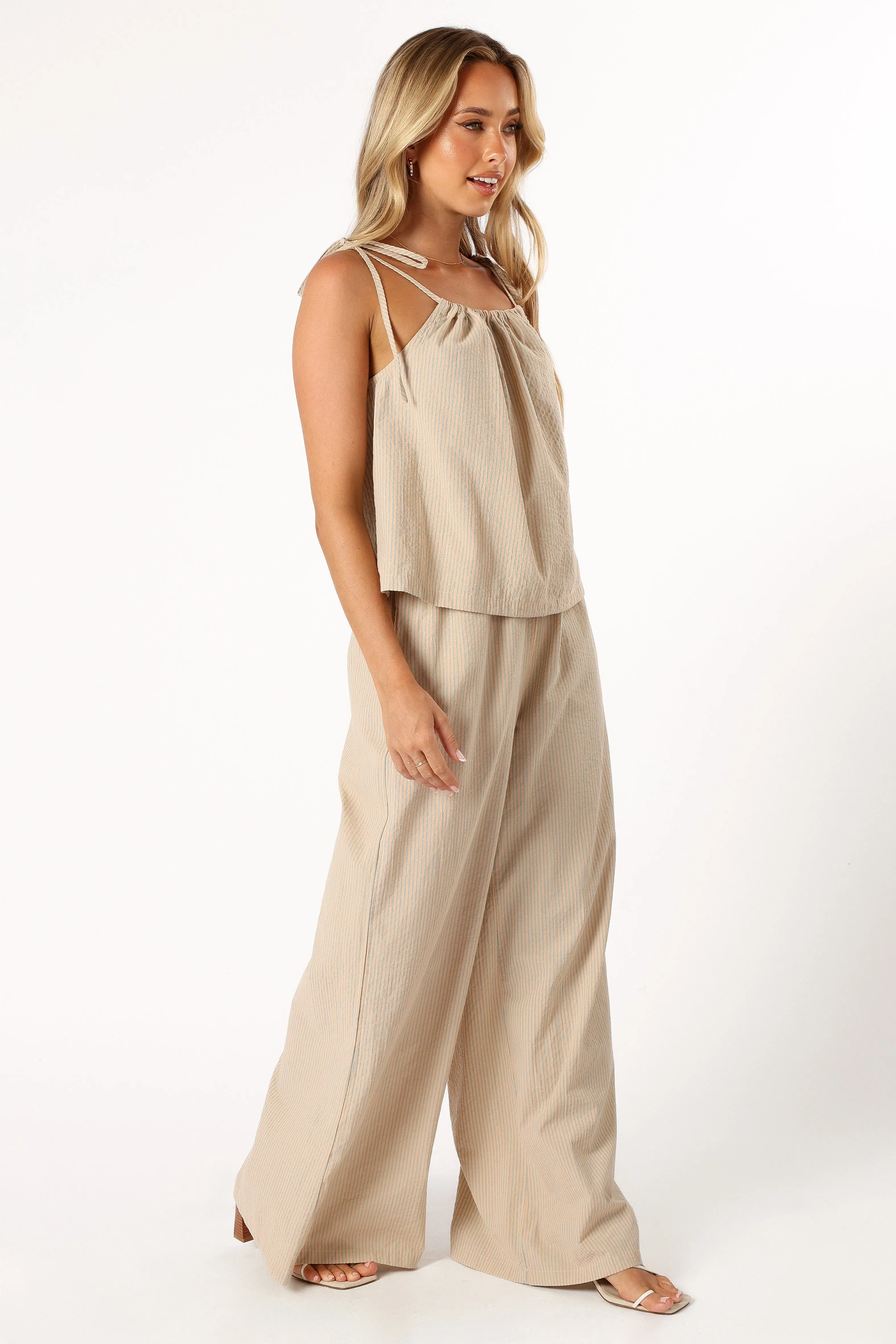Savanna Striped Pants - Apricot