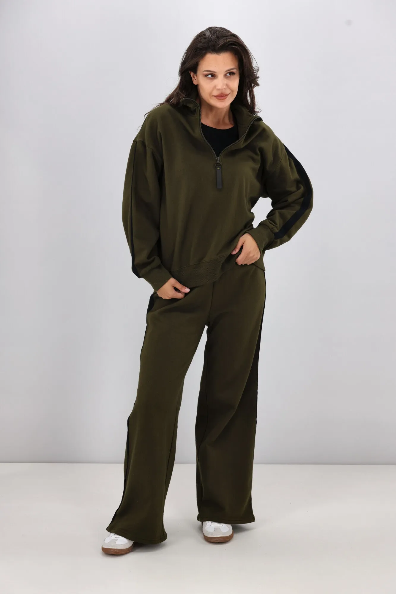Shine On Essentials Panel Track Pant Olive