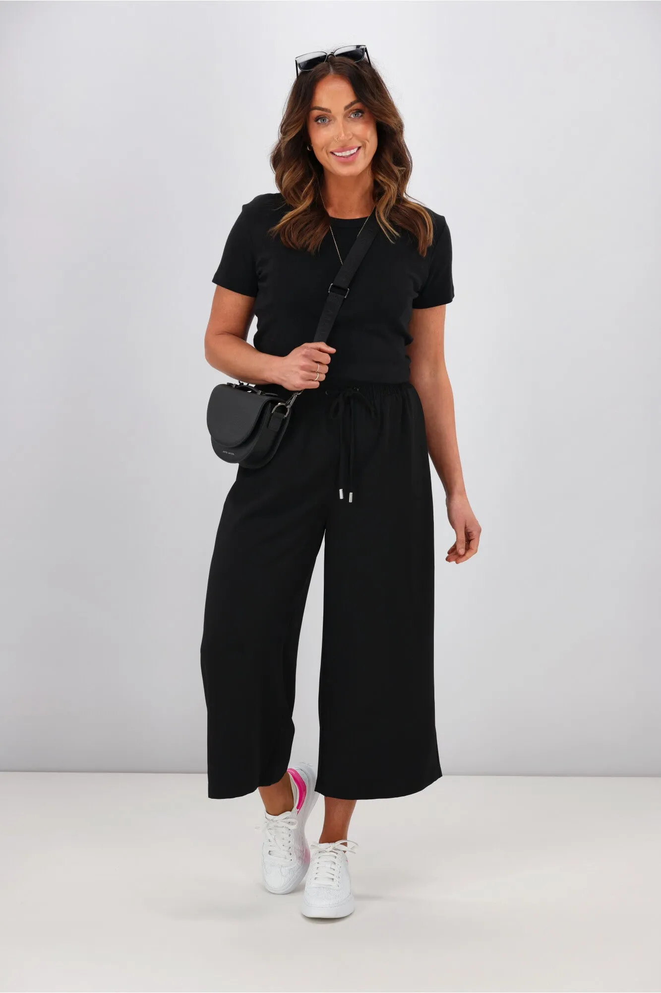 Shine On Label Cropped Rowen Wide leg Pants