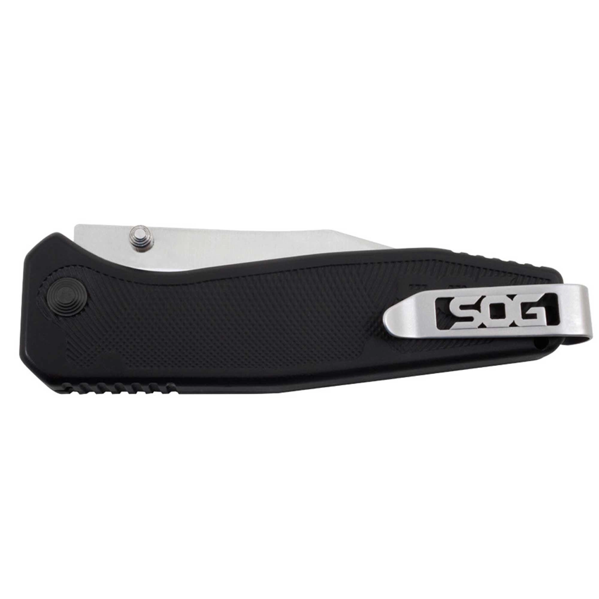 SOG Folding Knife - Flare Satin Polished Straight Clip Point Blade | FLA1001-CP