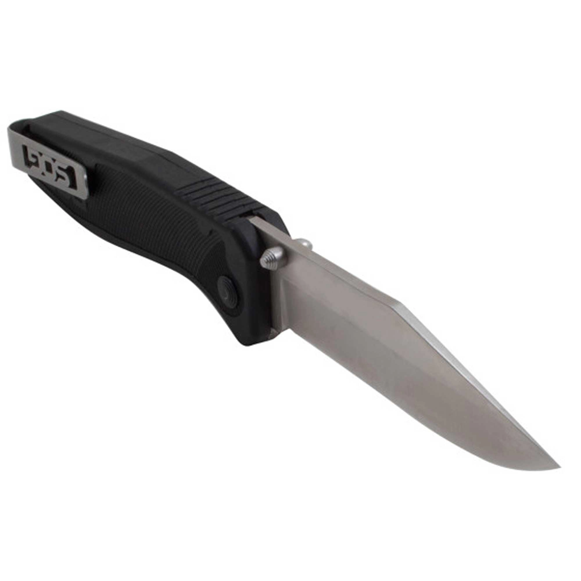 SOG Folding Knife - Flare Satin Polished Straight Clip Point Blade | FLA1001-CP