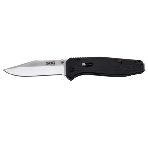 SOG Folding Knife - Flare Satin Polished Straight Clip Point Blade | FLA1001-CP