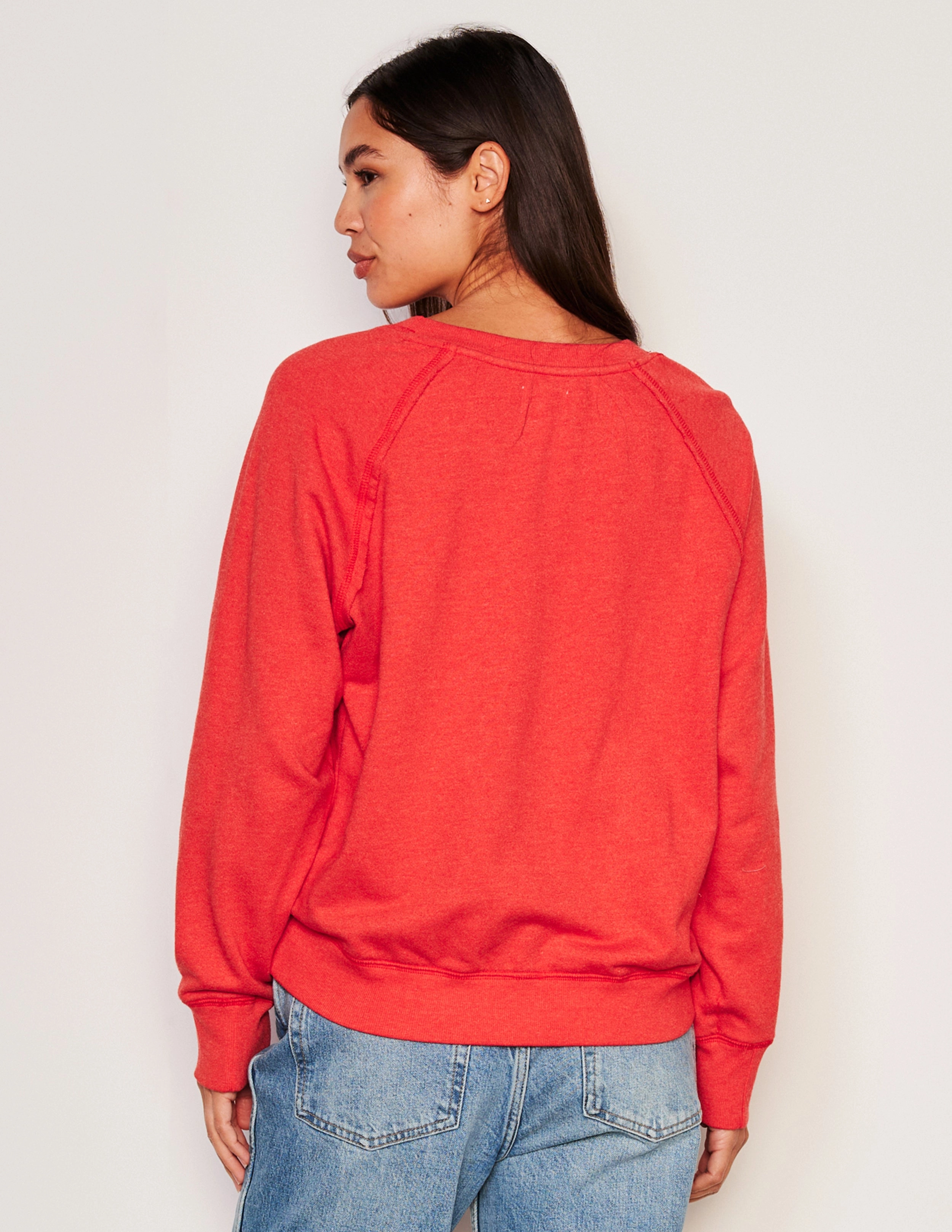 Sundry Awesome Raglan Sweatshirt in Flare Red