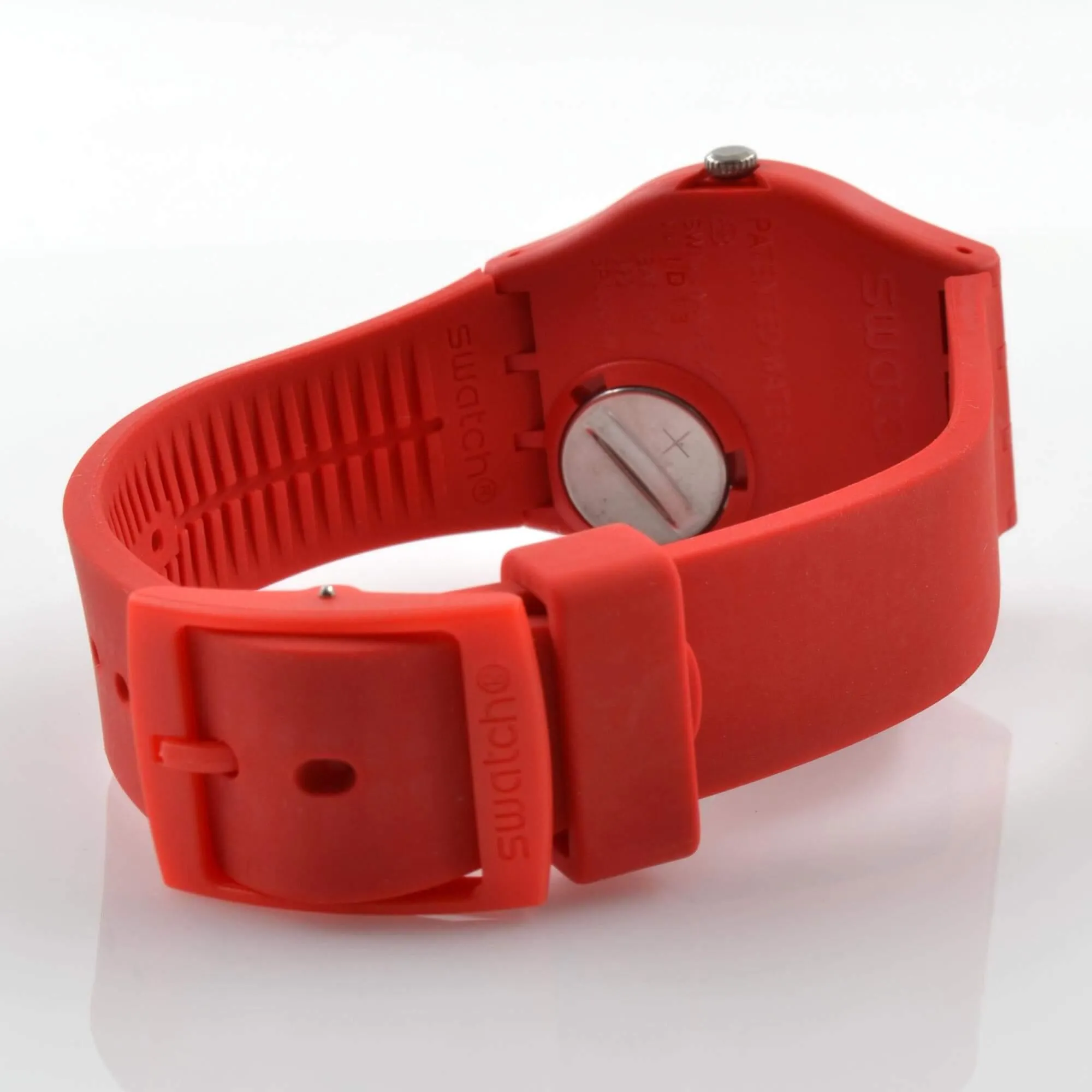 Swatch Unisex Watch - All About Mom Quartz White Dial Red Silicone Strap | GZ713