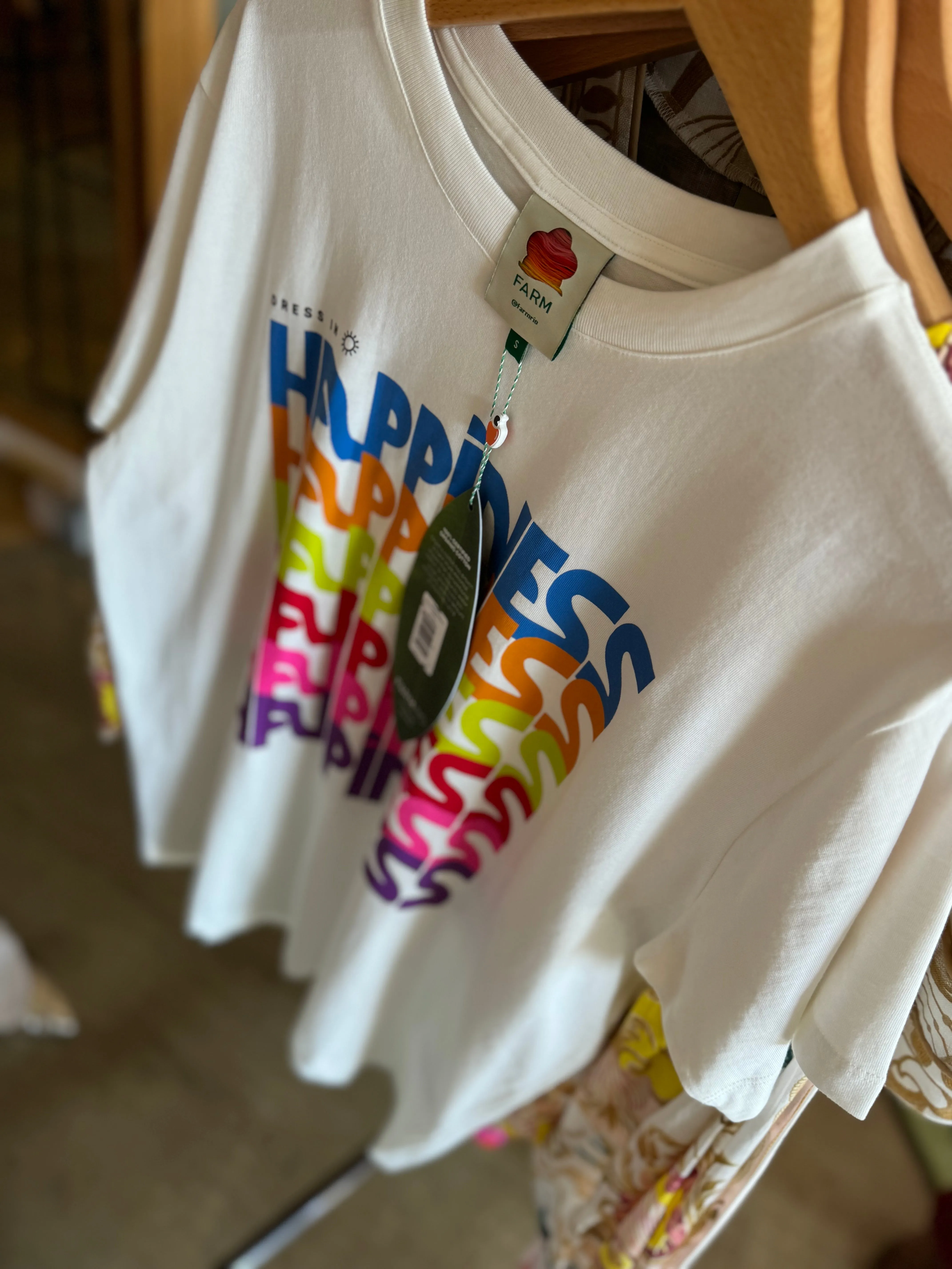 Tee relaxed Happiness white