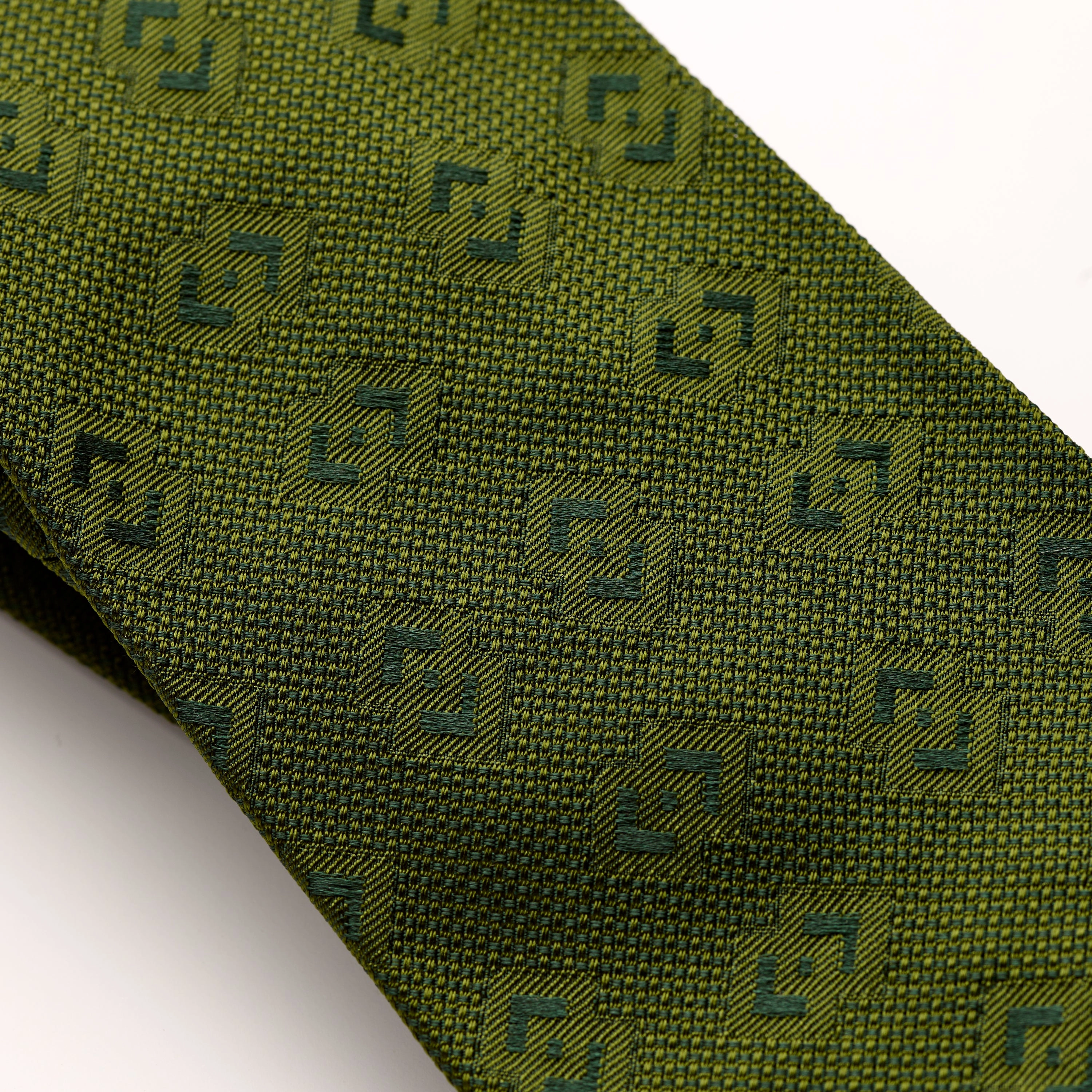 Tie Your Tie Dark Green Silk Motif Tie