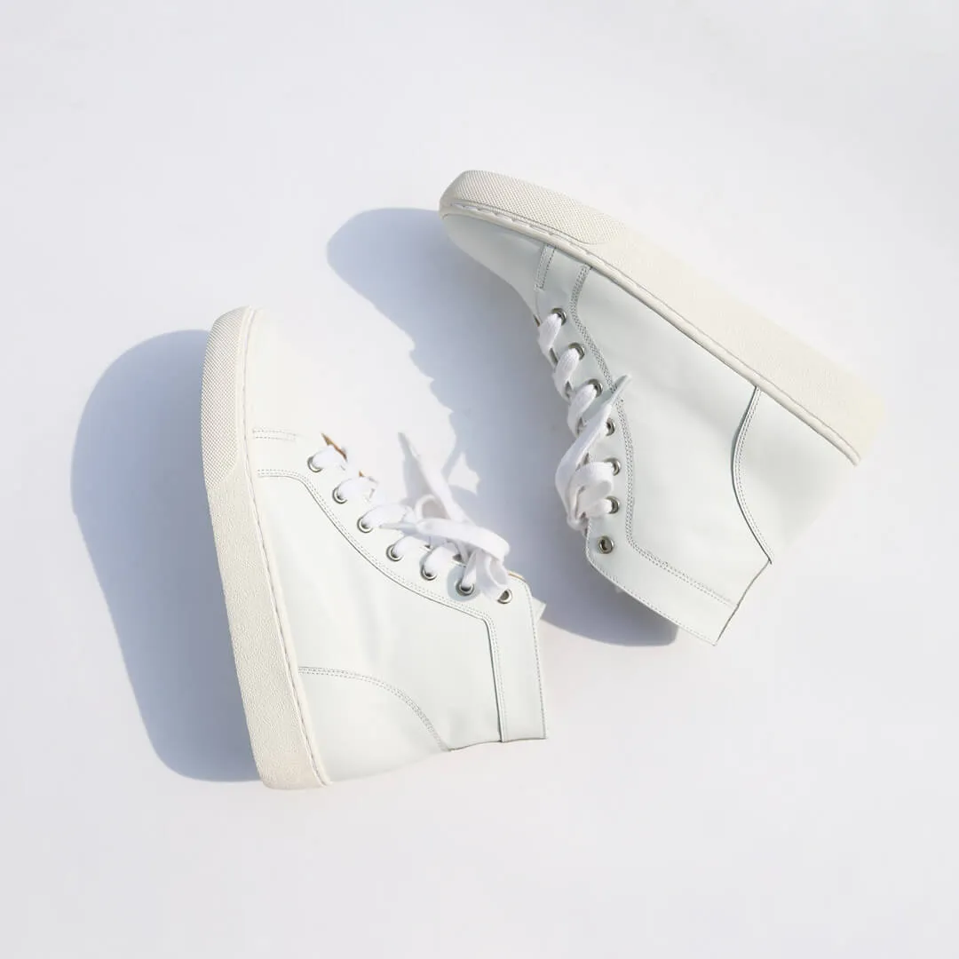 *UK size 2.5 - ALANGA - white, 3cm heels