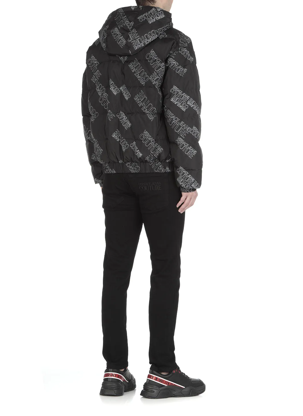 Versace Jeans Couture All-Over Logo Printed Padded Coat
