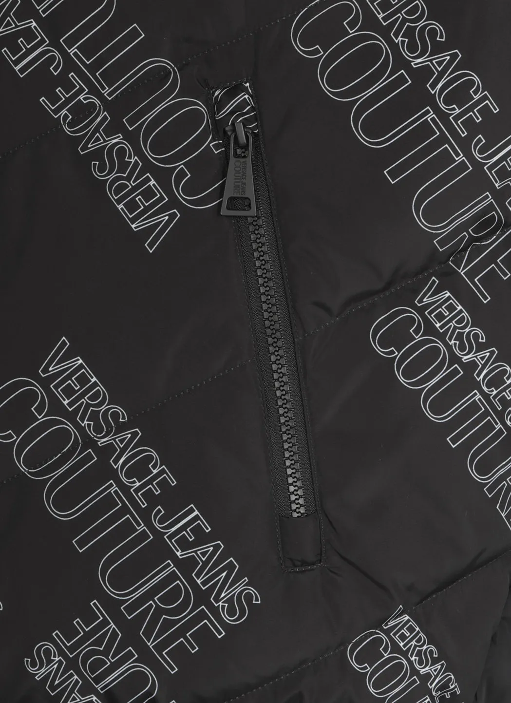 Versace Jeans Couture All-Over Logo Printed Padded Coat