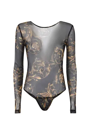 Versace Jeans Couture Baroque Printed Long-Sleeved Bodysuit