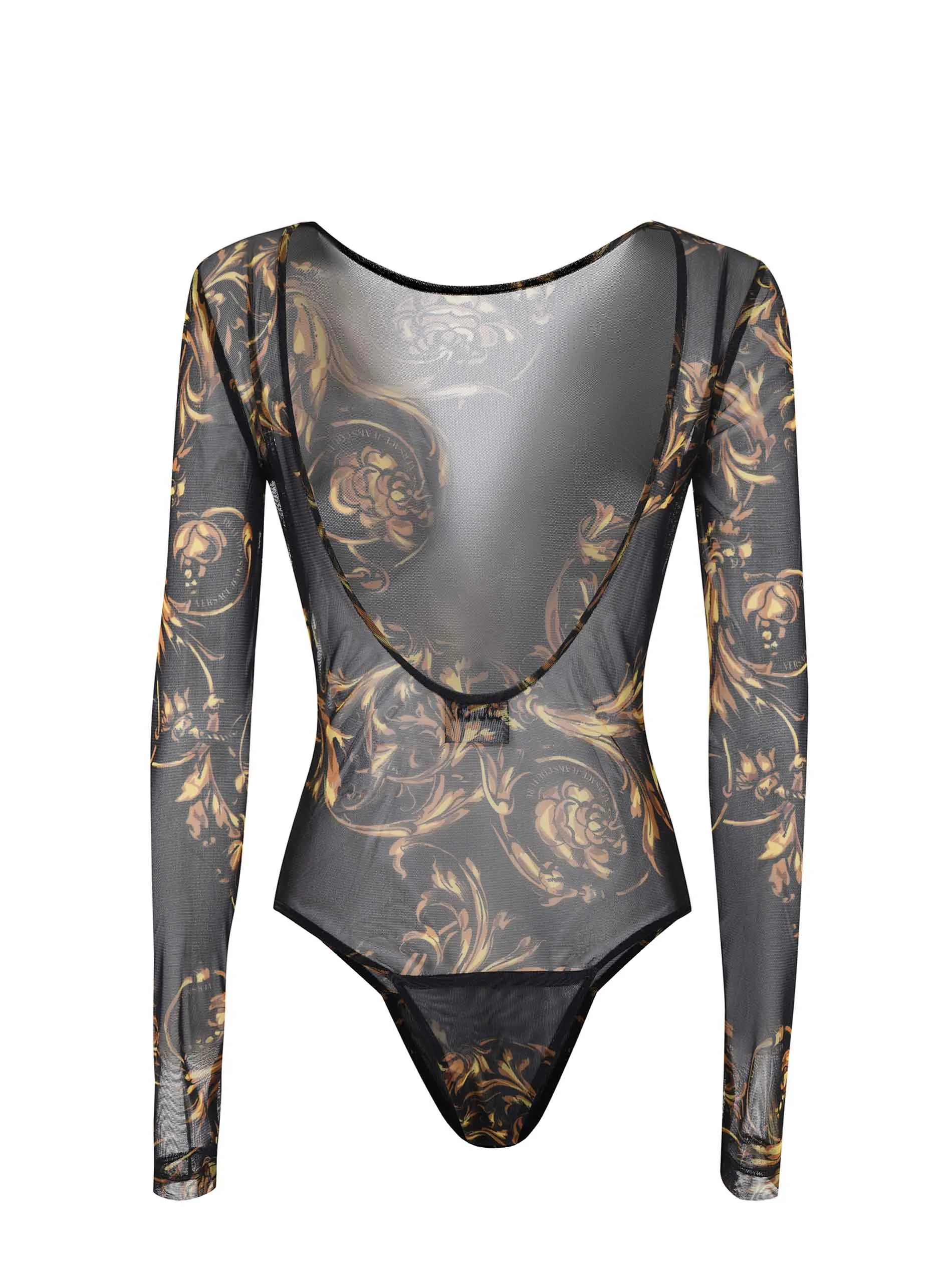 Versace Jeans Couture Baroque Printed Long-Sleeved Bodysuit