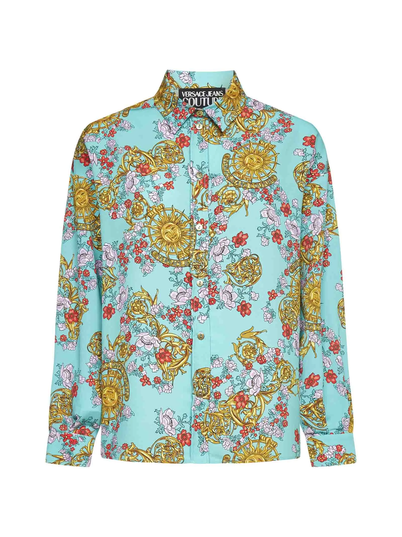 Versace Jeans Couture Floral Printed Long-Sleeved Shirt