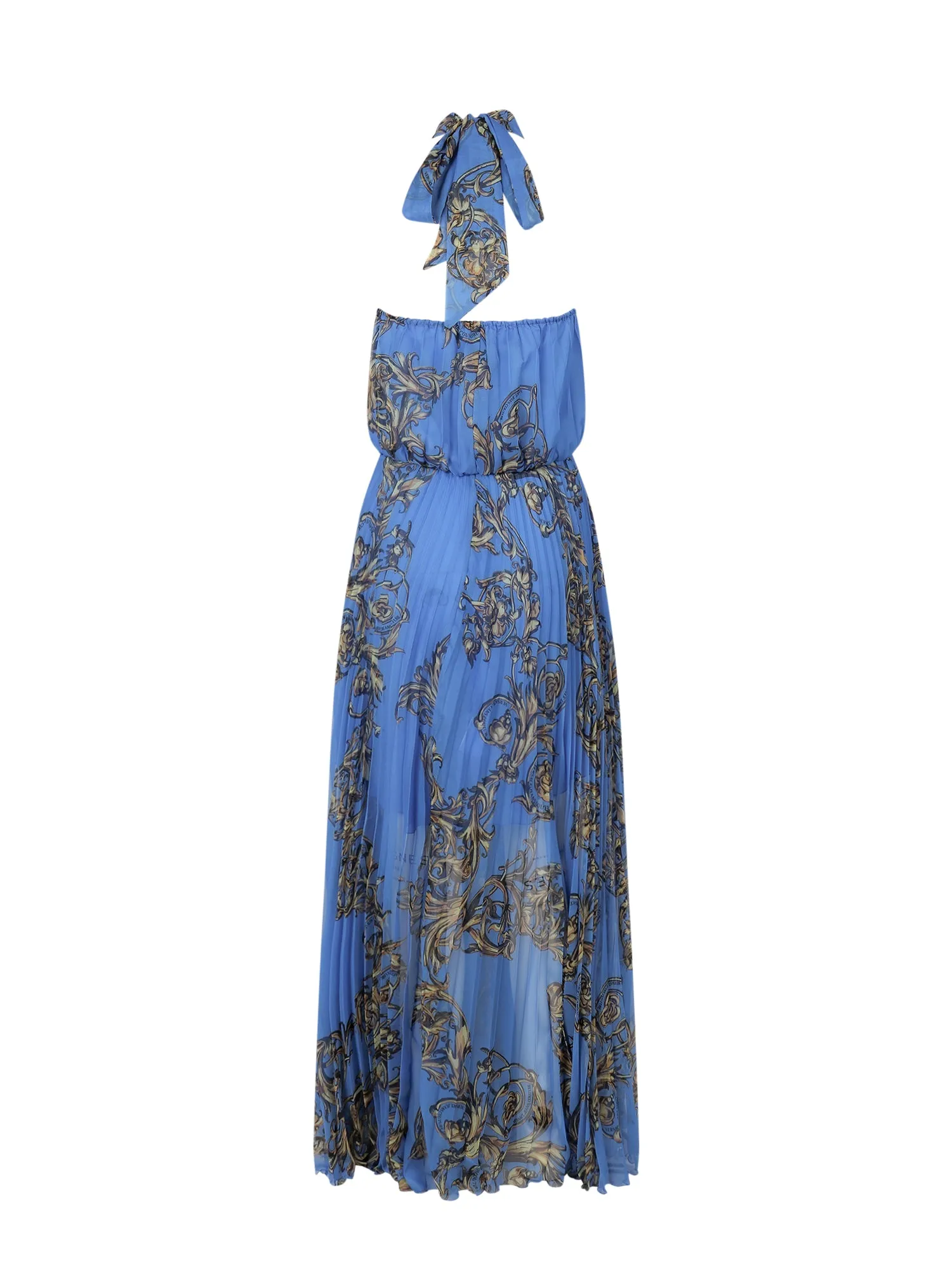 Versace Jeans Couture Garland Printed Pleated Maxi Dress
