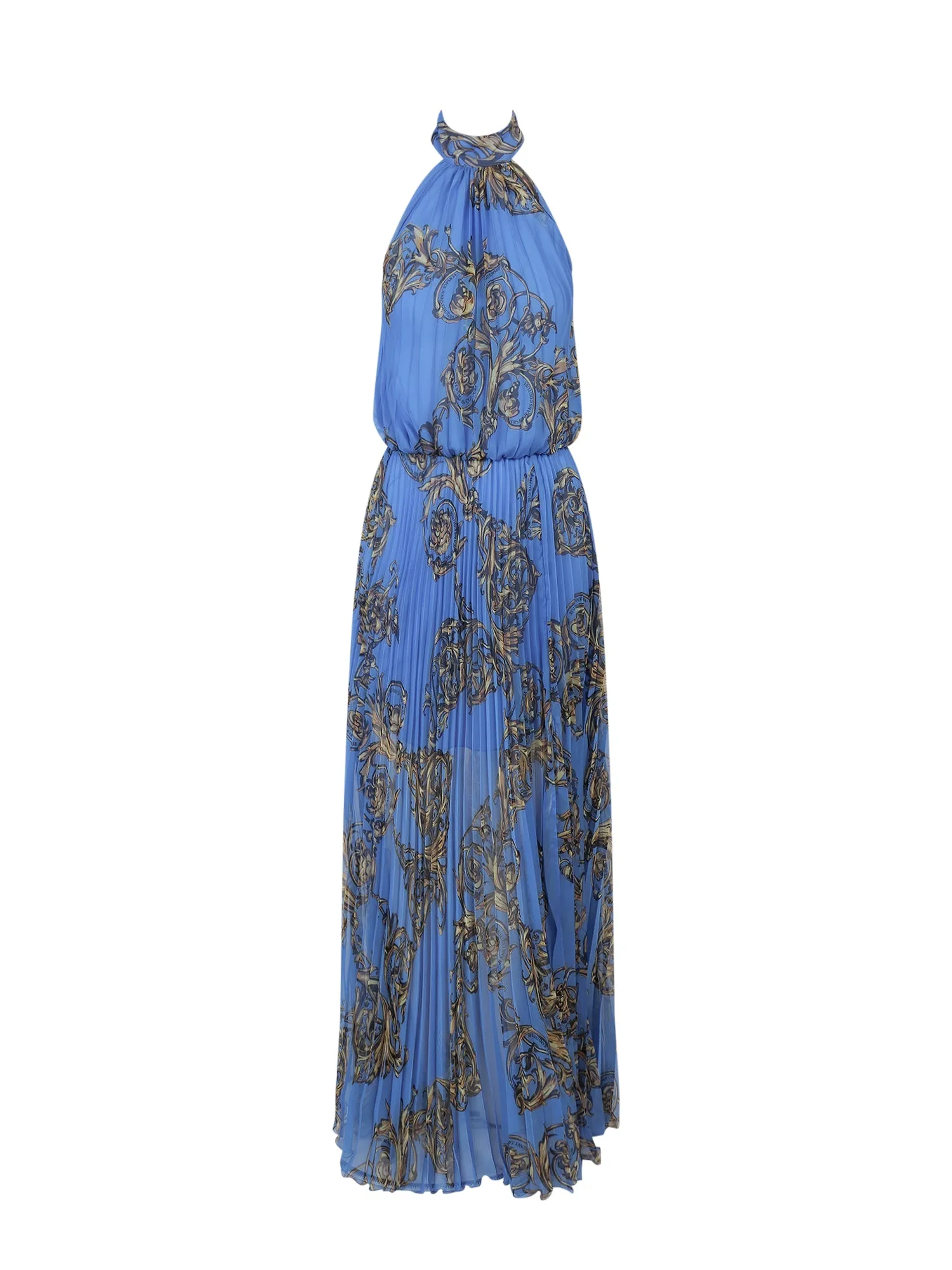 Versace Jeans Couture Garland Printed Pleated Maxi Dress