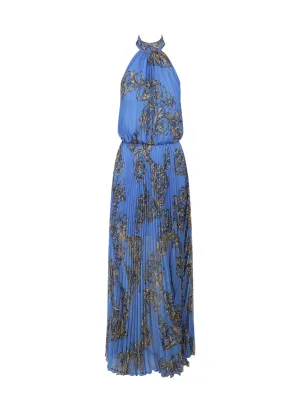 Versace Jeans Couture Garland Printed Pleated Maxi Dress