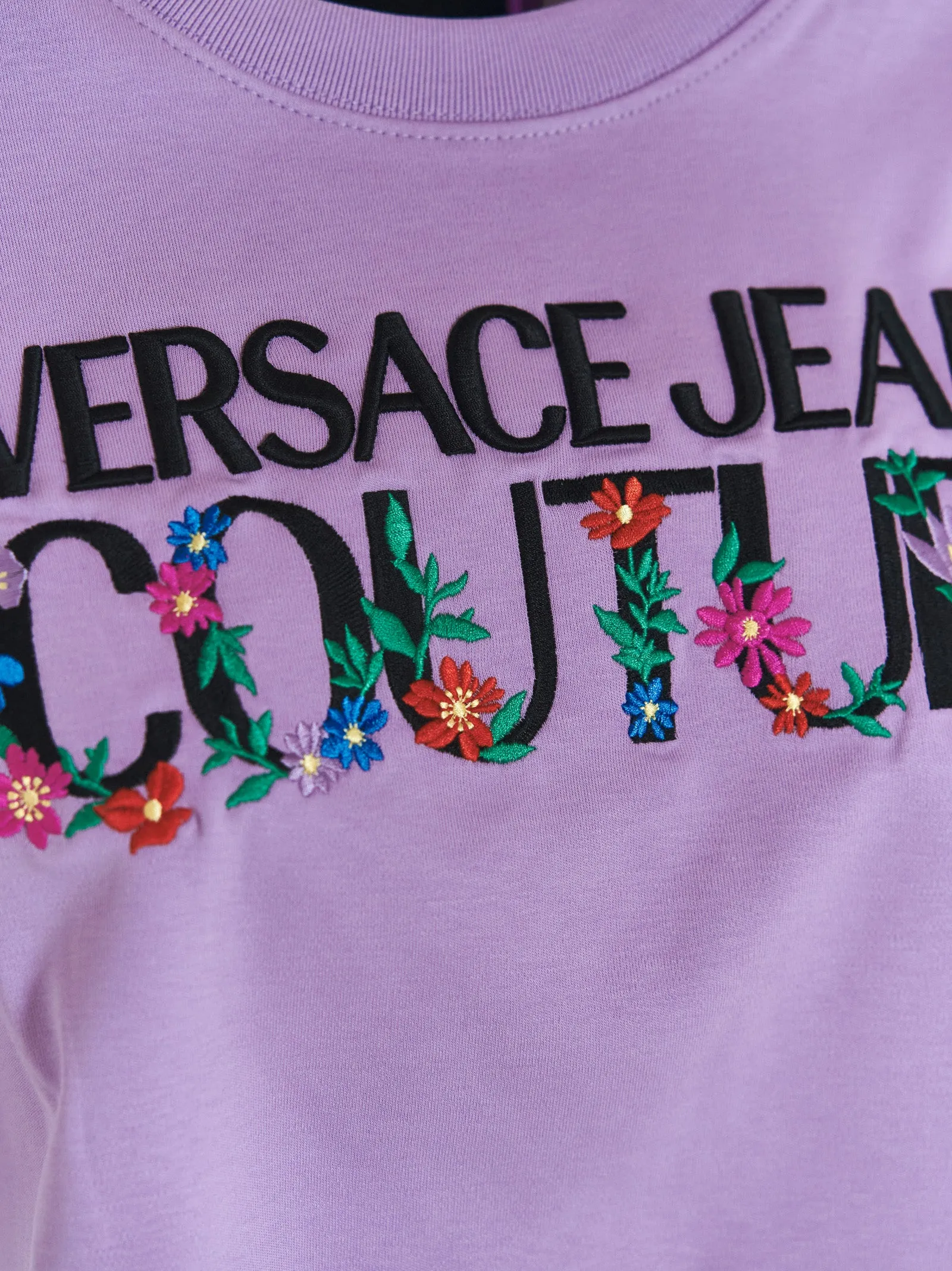 Versace Jeans Couture Logo Printed Cropped T-Shirt