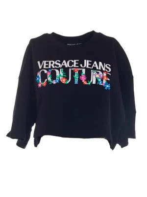 Versace Jeans Couture Logo Printed Cropped T-Shirt