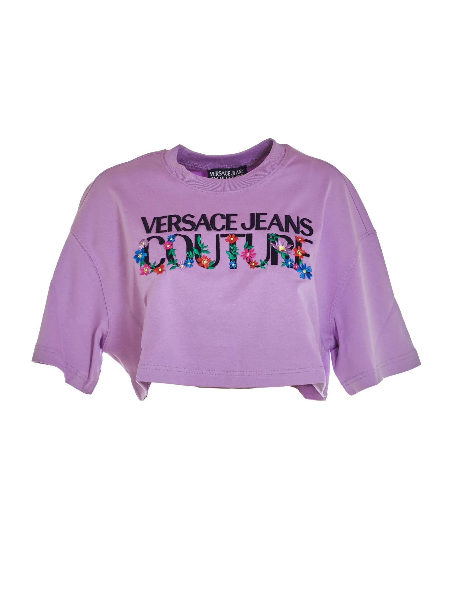 Versace Jeans Couture Logo Printed Cropped T-Shirt