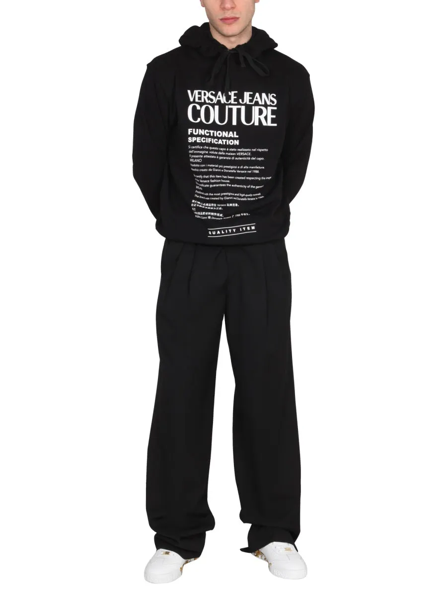 Versace Jeans Couture Logo Printed Drawstring Hoodie