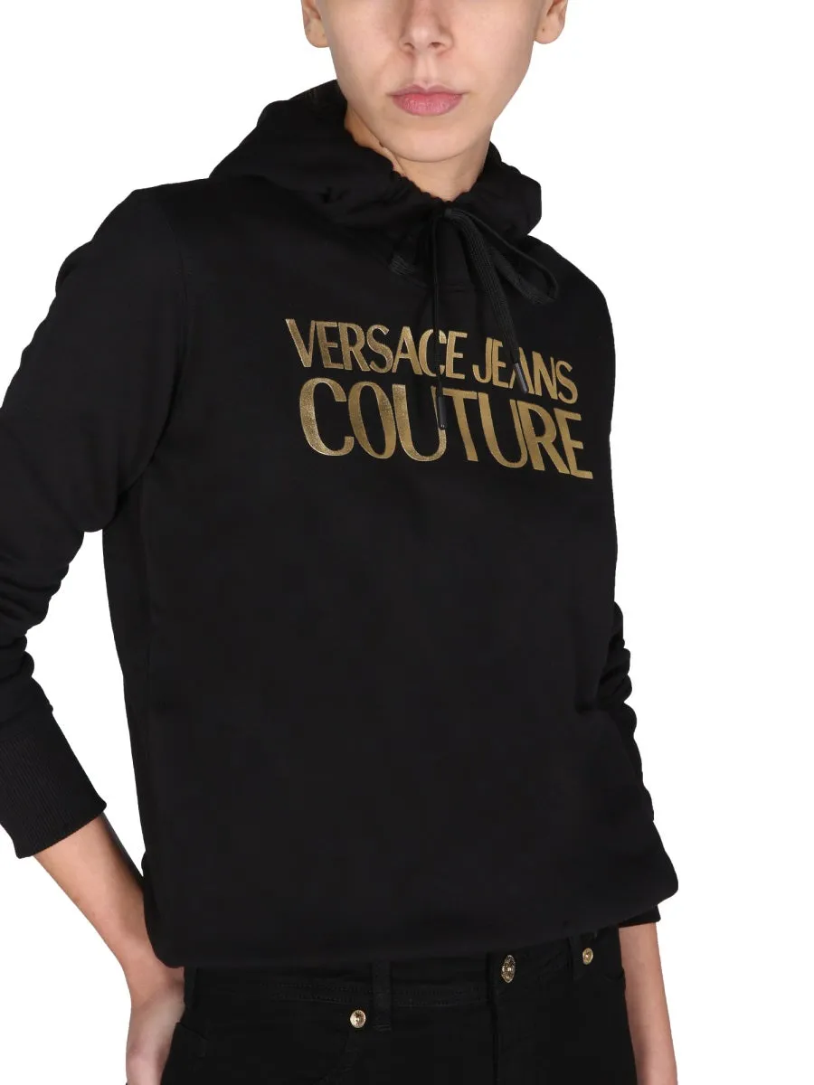 Versace Jeans Couture Logo Printed Drawstring Hoodie