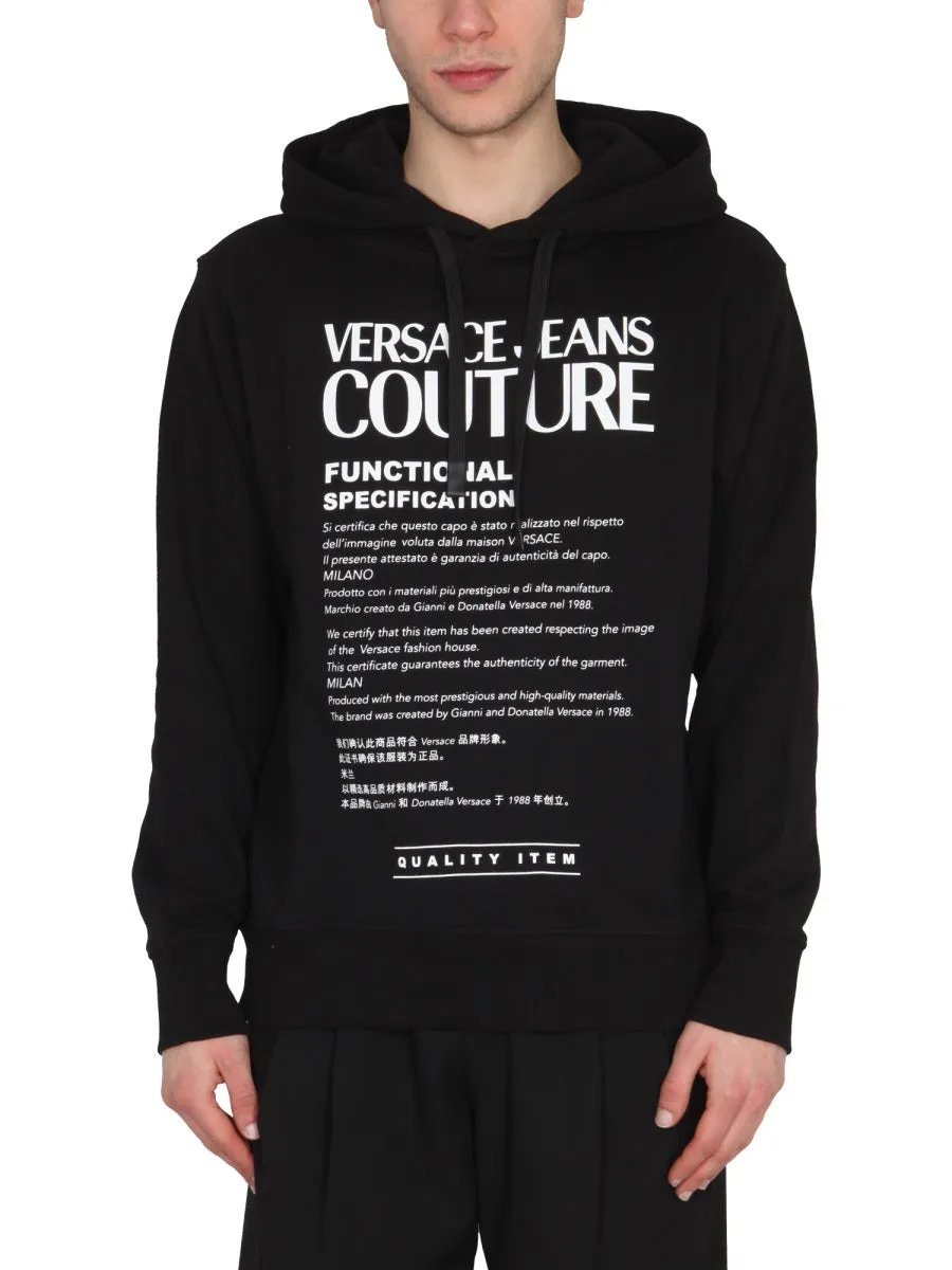 Versace Jeans Couture Logo Printed Drawstring Hoodie
