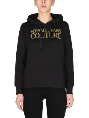 Versace Jeans Couture Logo Printed Drawstring Hoodie
