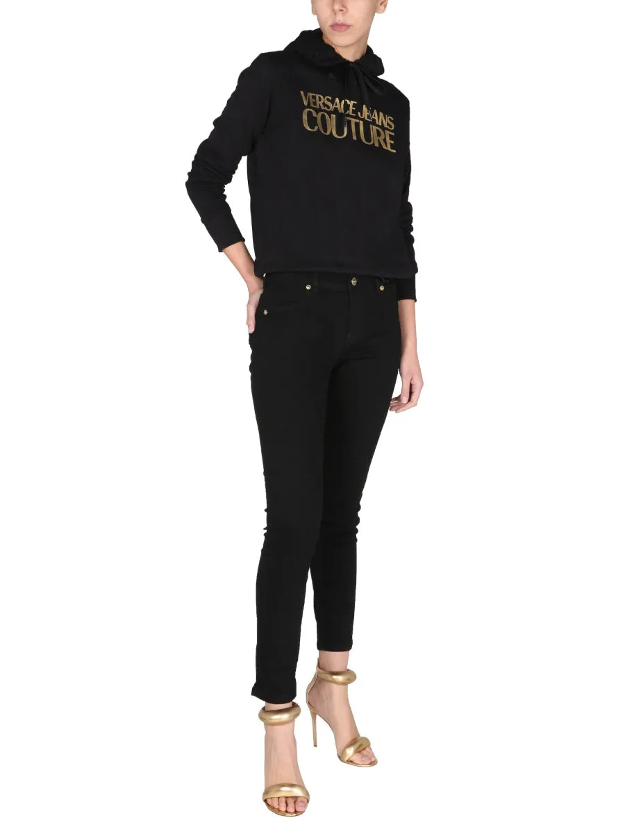Versace Jeans Couture Logo Printed Drawstring Hoodie