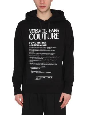 Versace Jeans Couture Logo Printed Drawstring Hoodie