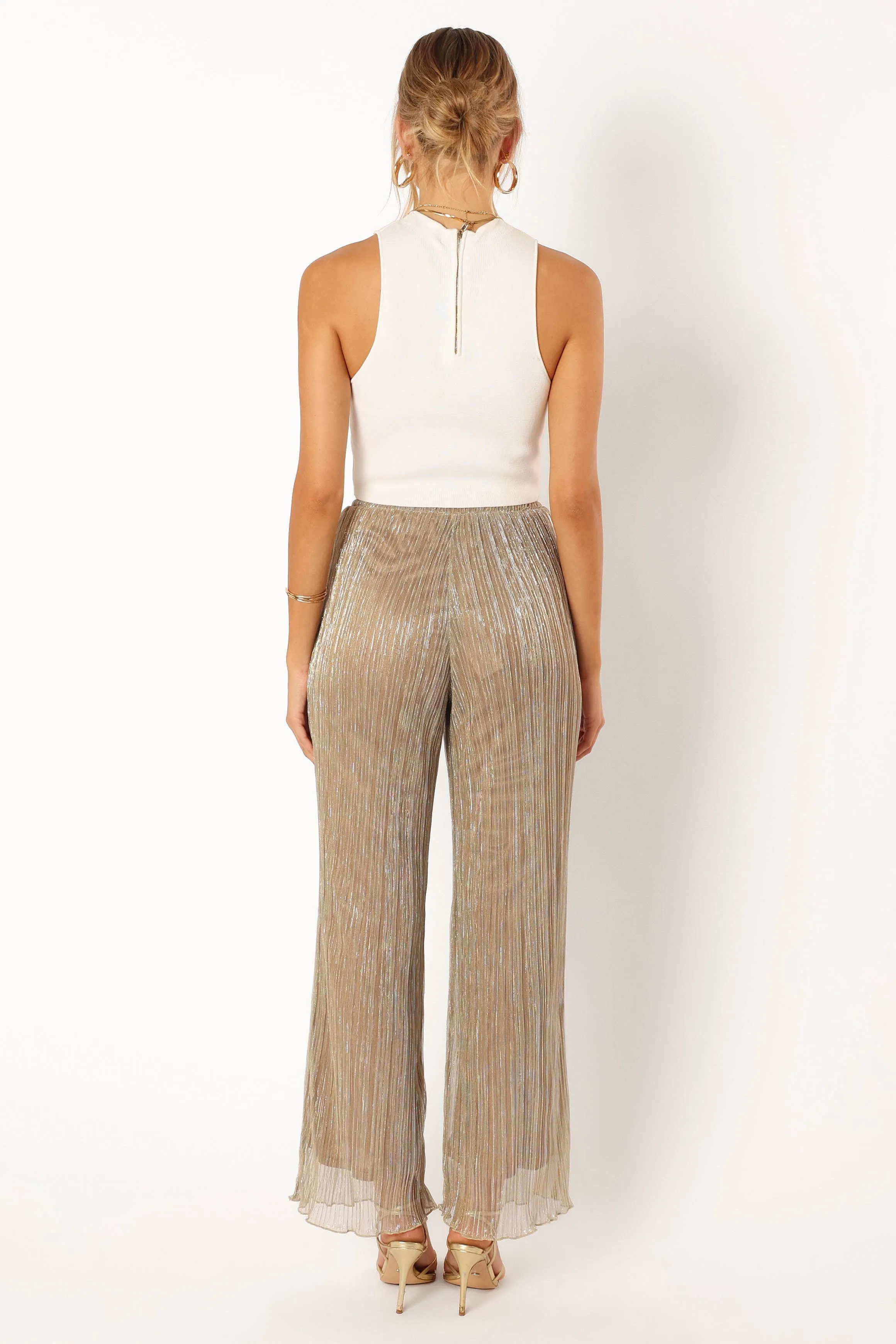 Walker Plisse Pants - Silver