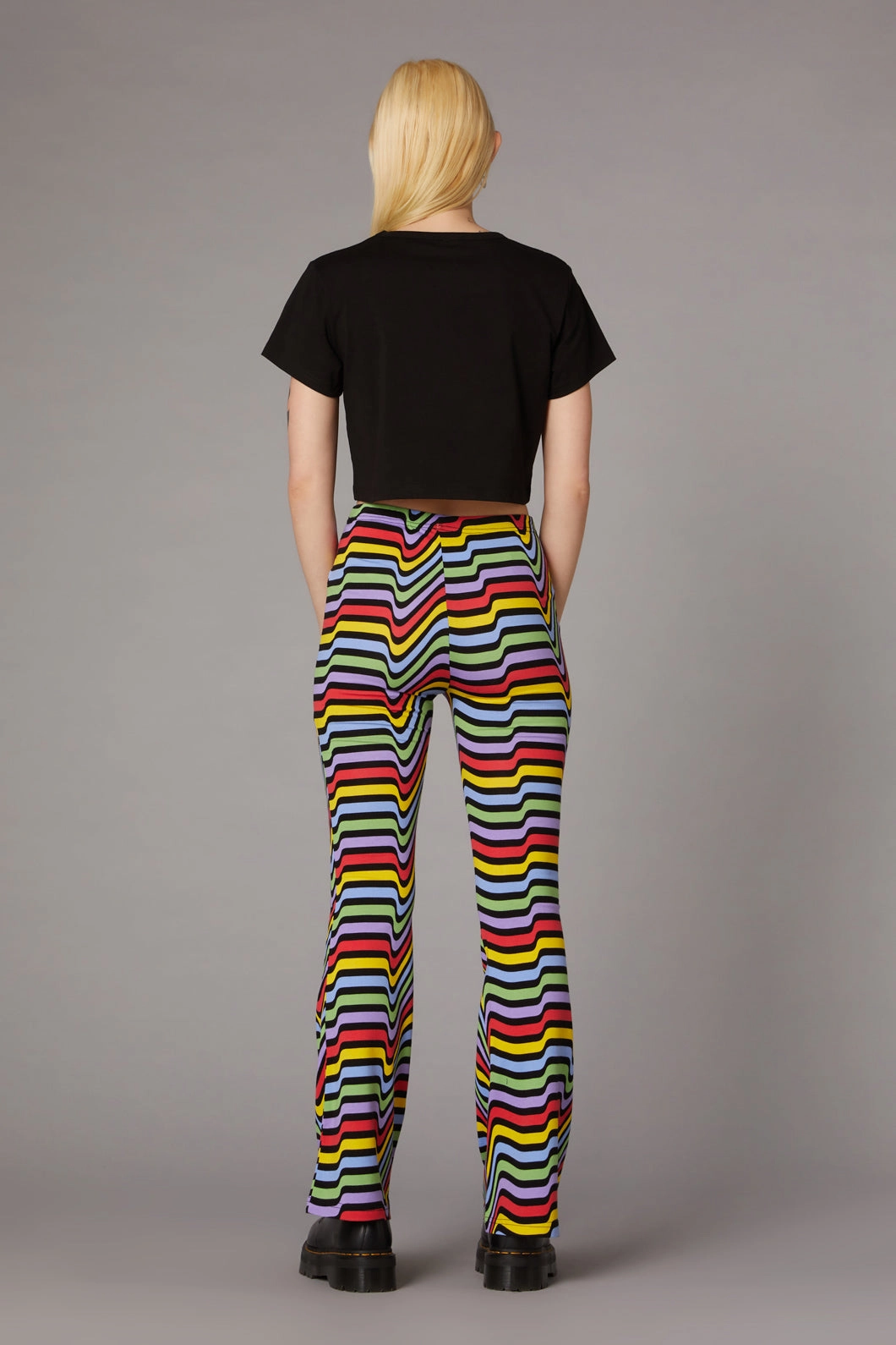 Warped Print Flare Pant