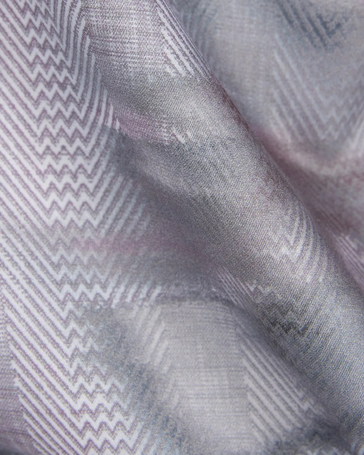 White & Grey Blurry Printed Shirt