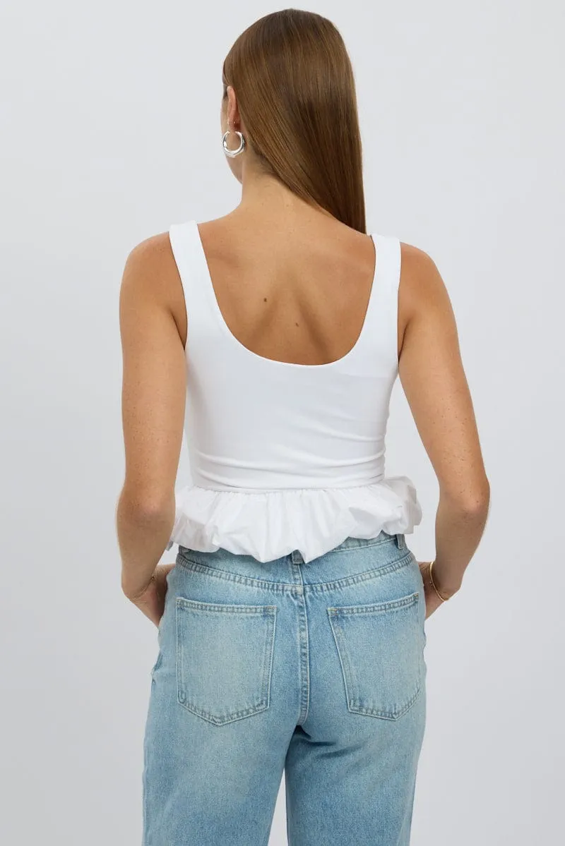 White Bubble Top Sleeveless